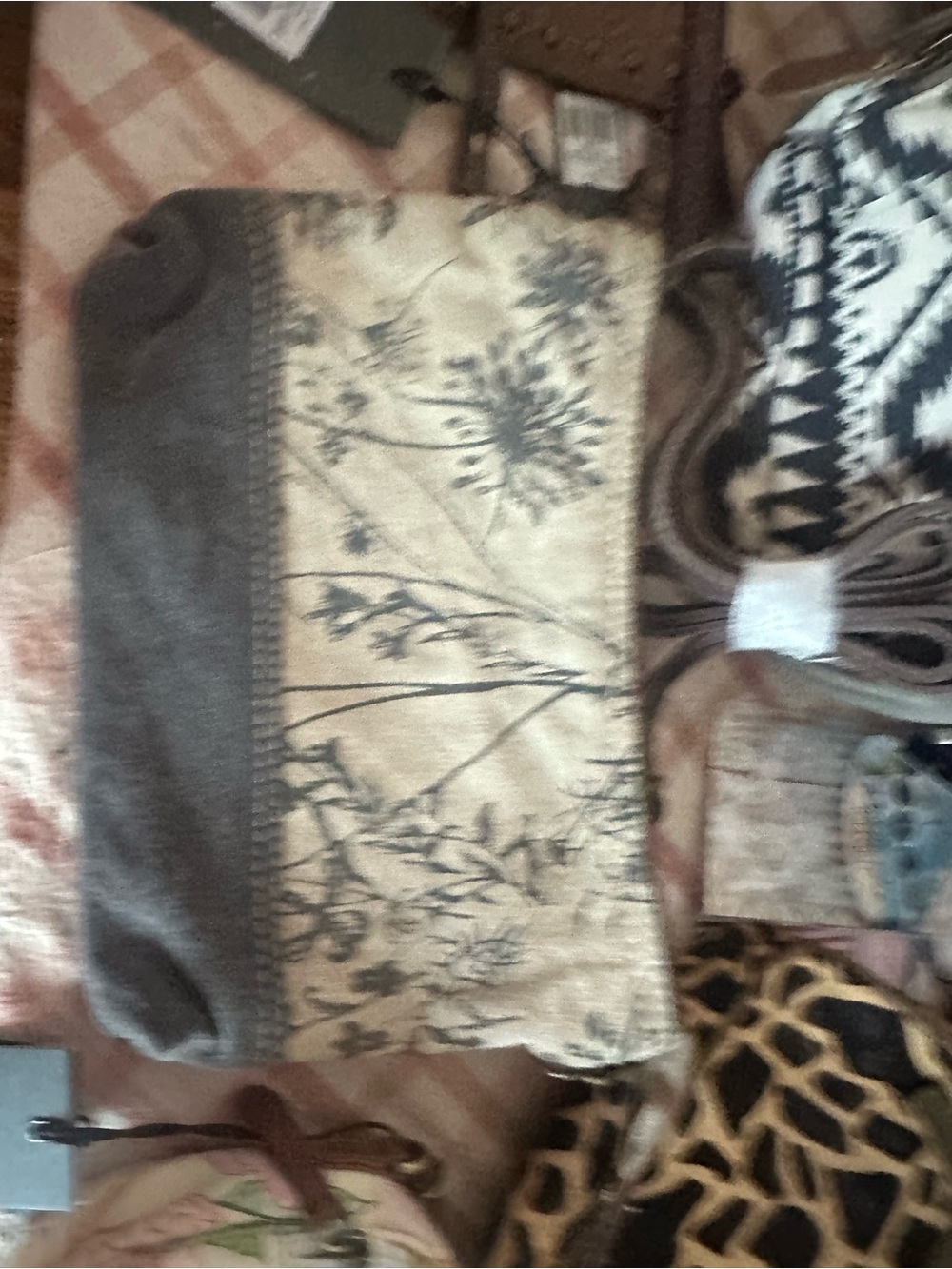 Myra Bag Cream and Gray Floral Crossbody